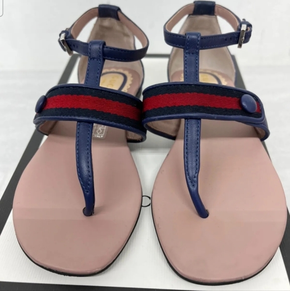 GUCCI Girl's Blue Web Sandals Sz 28, US 11 - Picture 2 of 10